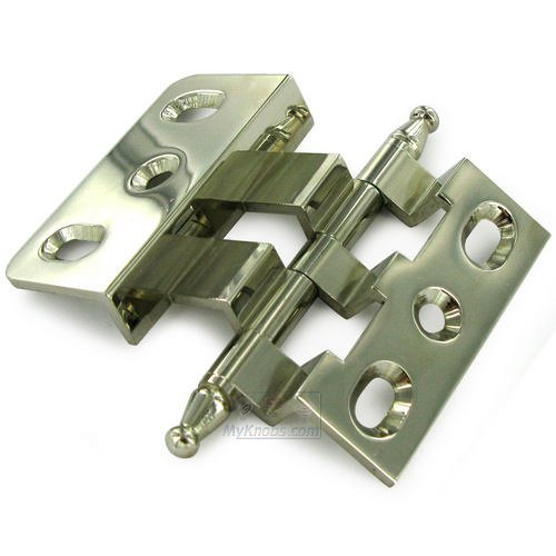 3/8" Offset Decorative Butt Hinge with Minaret Finial in Polished Nickel