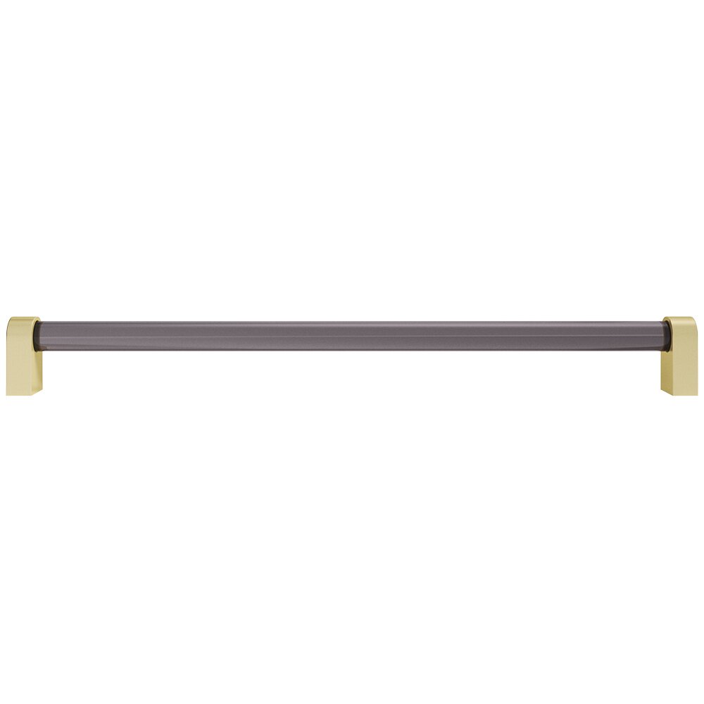 18" (457mm) Centers Appliance Pull in Satin Brass and Smoke Acrylic
