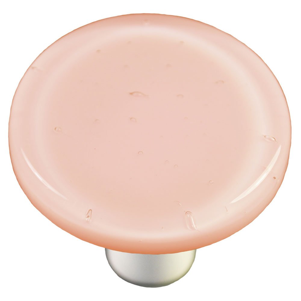 1 1/2" Diameter Knob in Petal Pink with Aluminum base