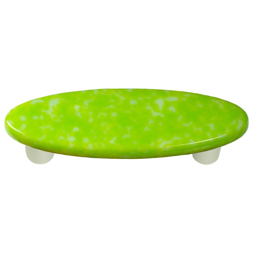 3" Centers Handle in Spring Green & White with Aluminum base