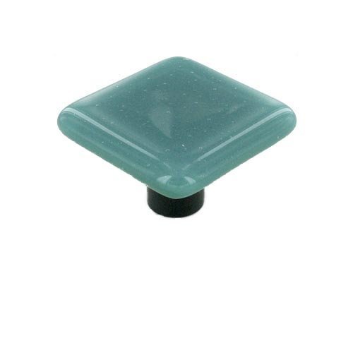 1 1/2" Knob in Opaline Jade Green with Aluminum base