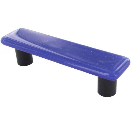 3" Centers Handle in Opaline Cobalt Blue with Black base