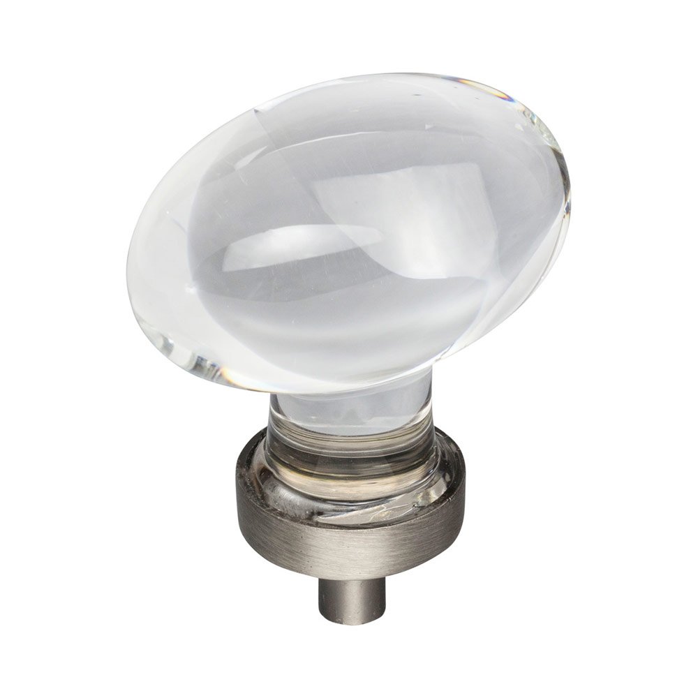 1-5/8" Glass Cabinet Knob in Brushed Pewter
