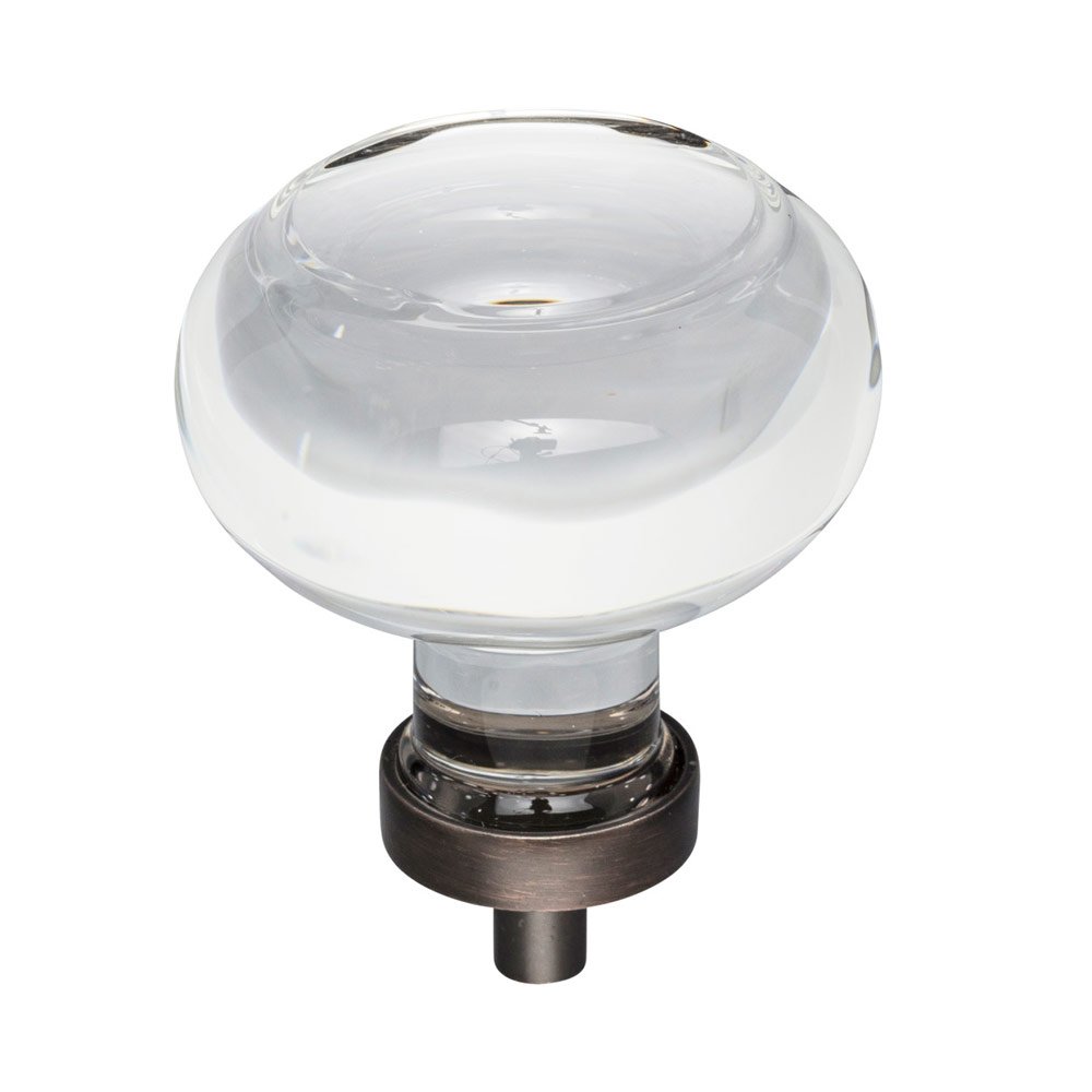 1-3/4" Diameter Glass Cabinet Knob in Brushed Oil Rubbed Bronze