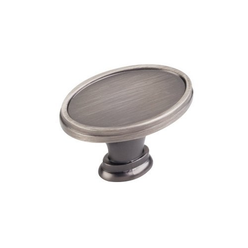 1 9/16" Smooth Oval Knob in Brushed Pewter