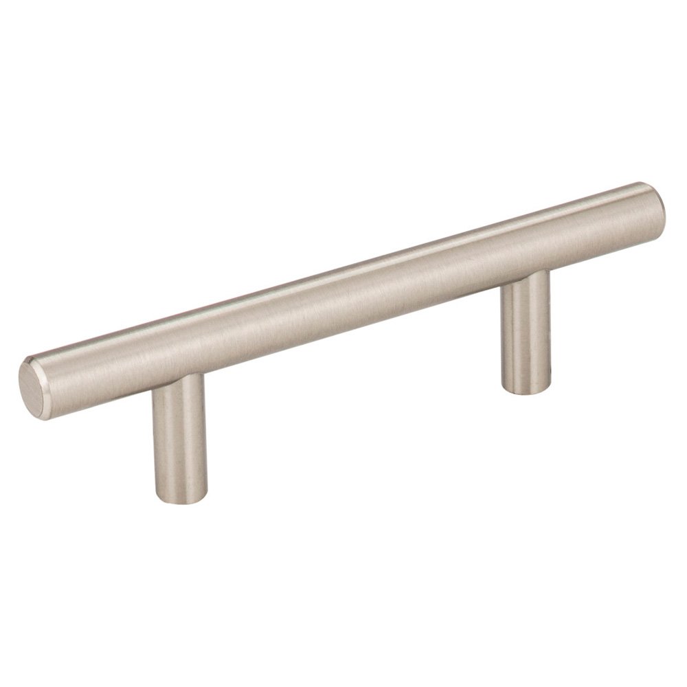 3" Centers Steel Bar Pull with Beveled Ends in Satin Nickel