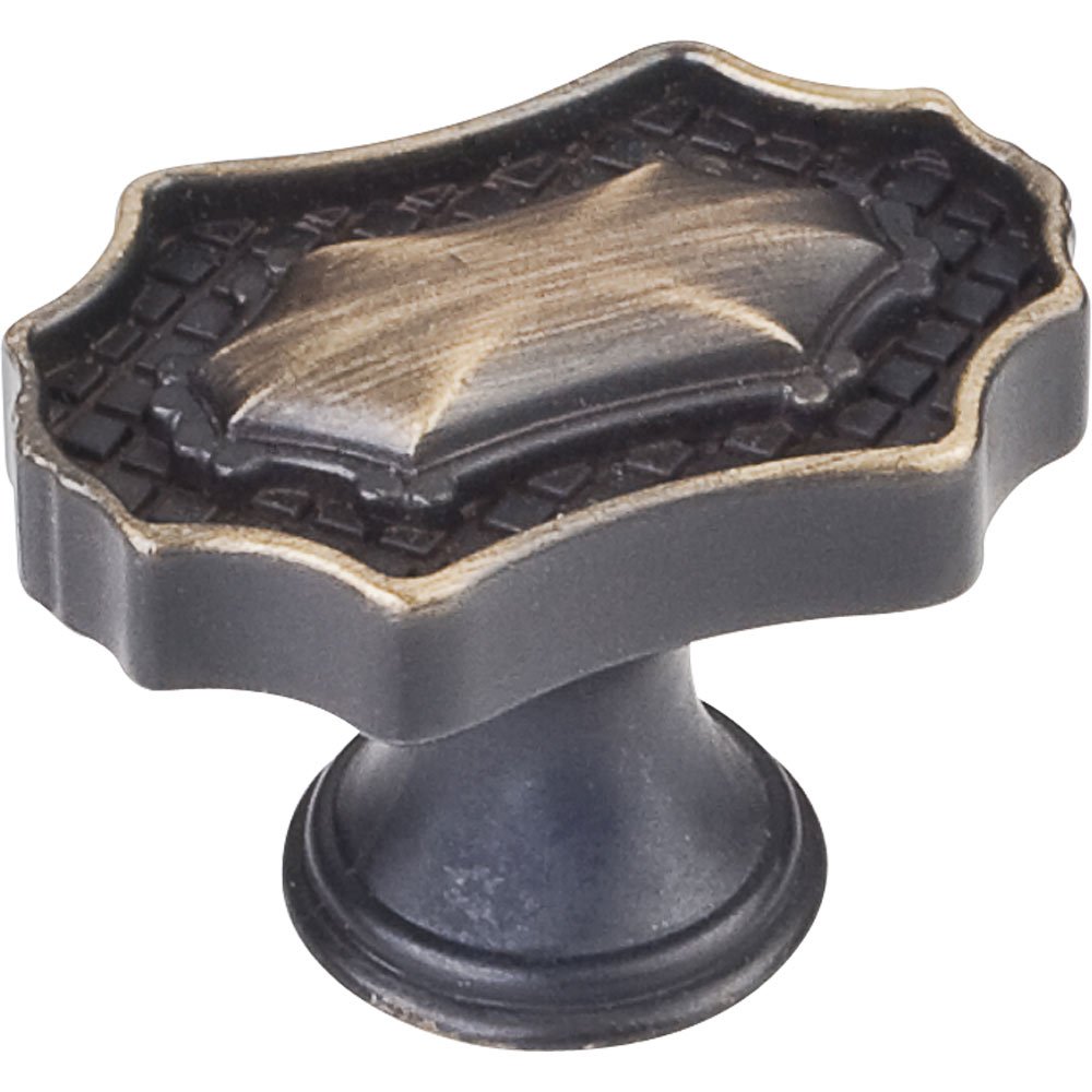1 9/16" Oval Baroque Knob in Antique Brushed Satin Brass