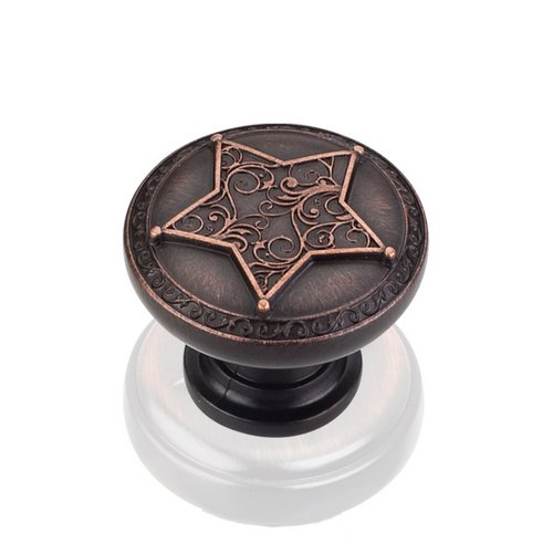 1 3/8" Diameter 5 Point Star Knob in Brushed Oil Rubbed Bronze