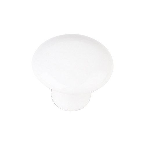 1 3/8" Diameter Ceramic Knob in White Powder Coat