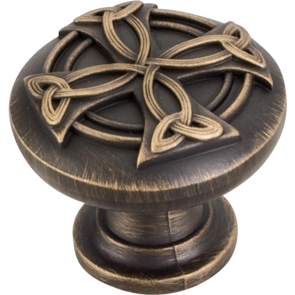 1 3/8" Celtic Knob in Antique Brushed Satin Brass