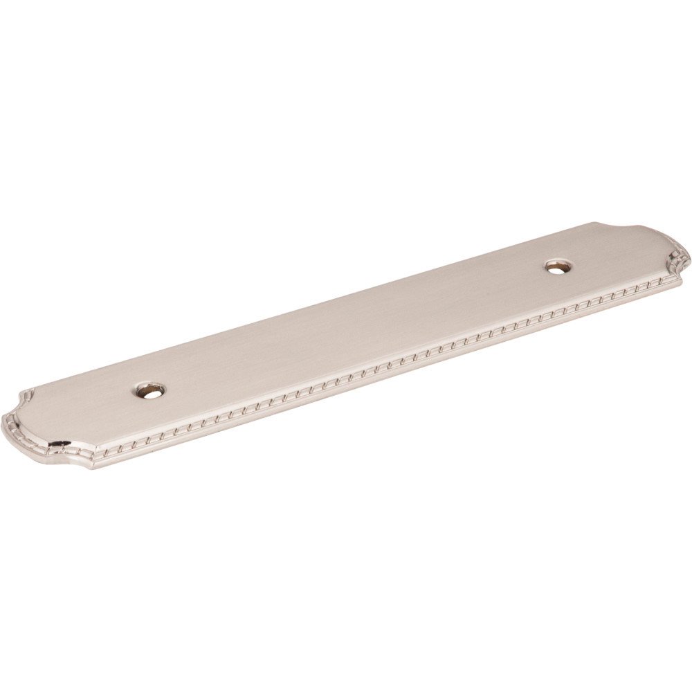 3 3/4" Centers Handle Backplate with Rope Detail in Satin Nickel