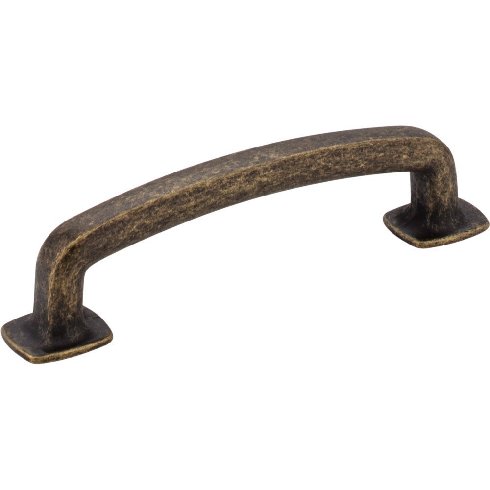 3 3/4" Centers Forged Look Flat Bottom Pull in Distressed Antique Brass