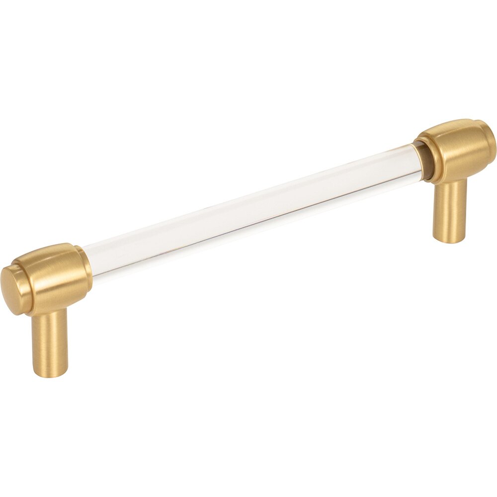 128 mm Center-to-Center Cabinet Bar Pull in Clear Acrylic and Brushed Gold