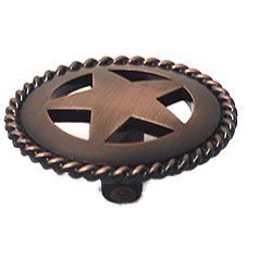 Medium Star Knob with Braided Edge in Oil Rubbed Copper