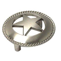 Large Star Pull with Braided Edge in Satin Nickel