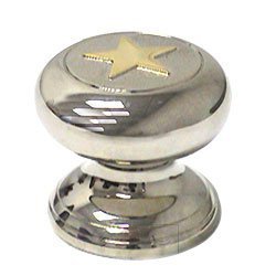Raised Star Knob in Nickel and Gold