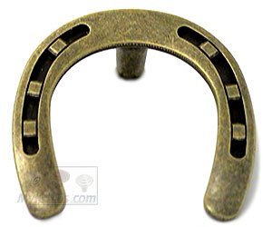 Horseshoe Knob in Antique Brass