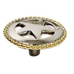 Medium Star Knob with Braided Edge in Nickel and Gold