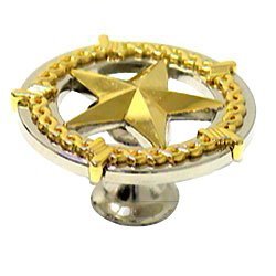 Ornamental Star Knob in Nickel and Gold