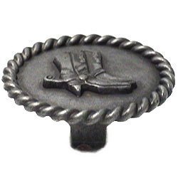 Cowboy Boots Knob in Antique Pewter