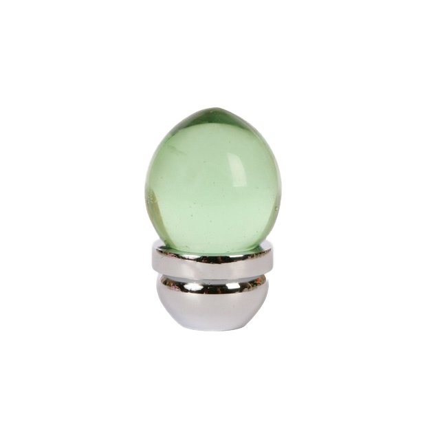 1" (25mm)  Knob in Transparent Green/Polished Chrome