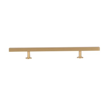6" (152mm) 10.5" O/A Solid Brass Square Bar Pull in Brushed Brass