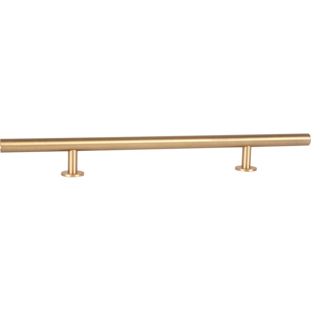 6" (152mm) Centers 10 1/2" O/A Round Solid Brass Bar Pull in Brushed Brass