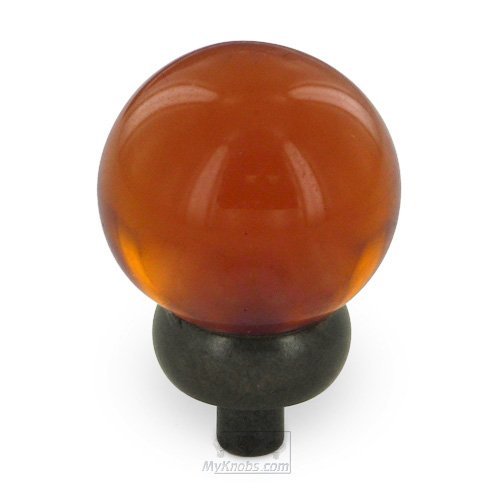 1 1/8" Knob in Transparent Amber/Oil Rubbed Bronze