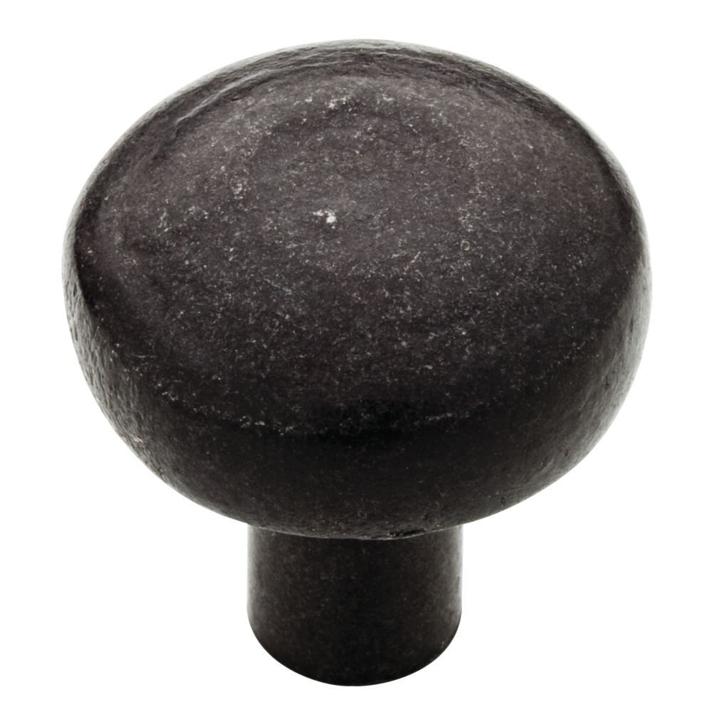 Round Smooth Knob in Black Iron