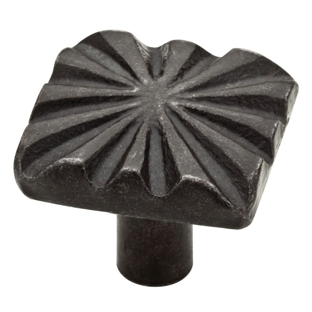 1 1/4" Star Pattern Knob in Wrought Iron