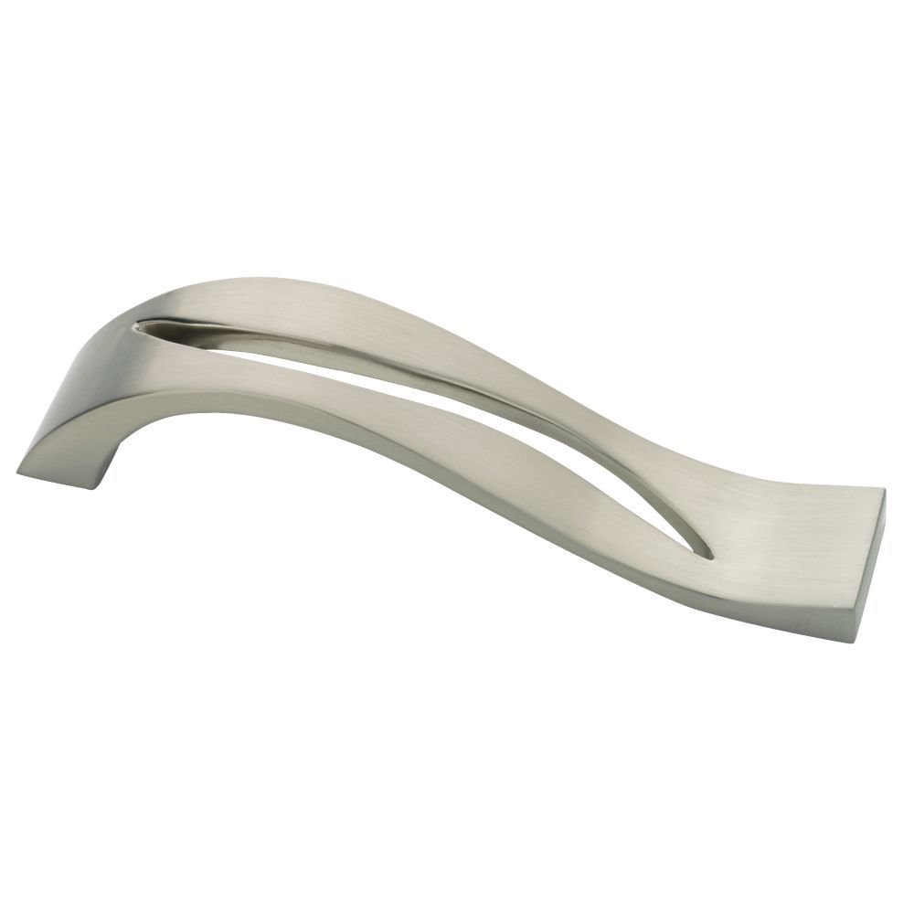 128mm Curved Cutout Pull in Satin Nickel