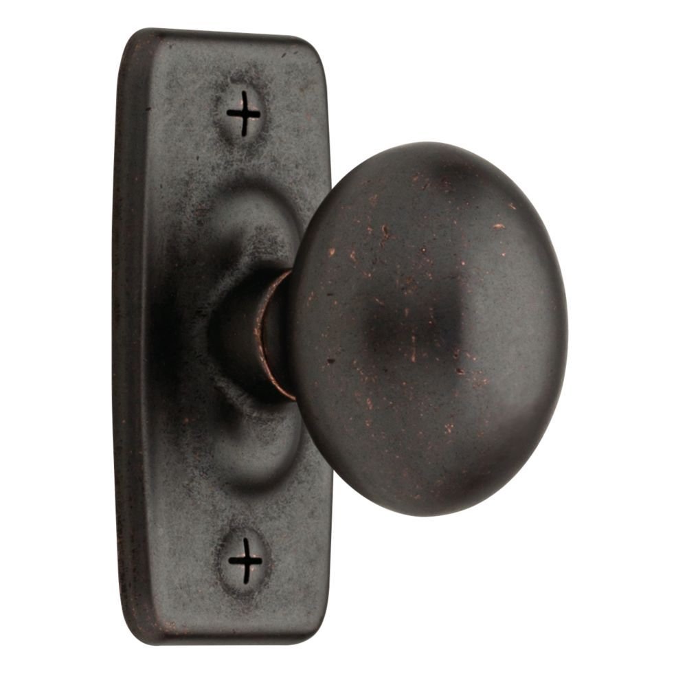 Ironcraft Knob with Backplate in Statuary Bronze