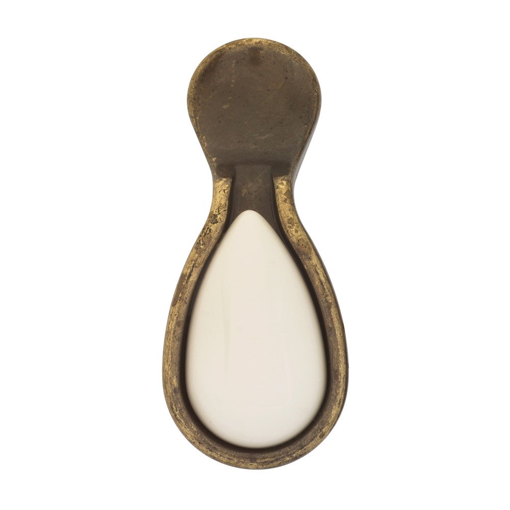 27mm Ceramic Insert Pendant Knob in Bronzed Brass/Ivory