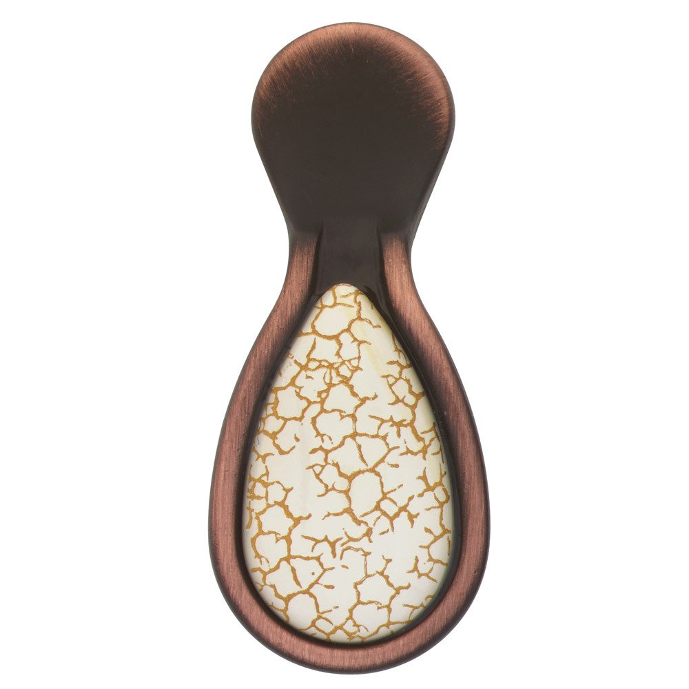 27mm Ceramic Insert Pendant Knob in Satin Bronzed Copper/Crackle Ivory