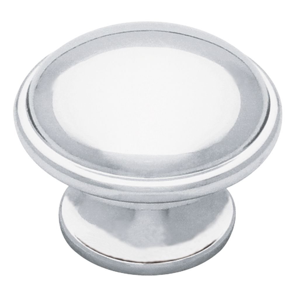 Wide Base Round Knob in Polished Chrome