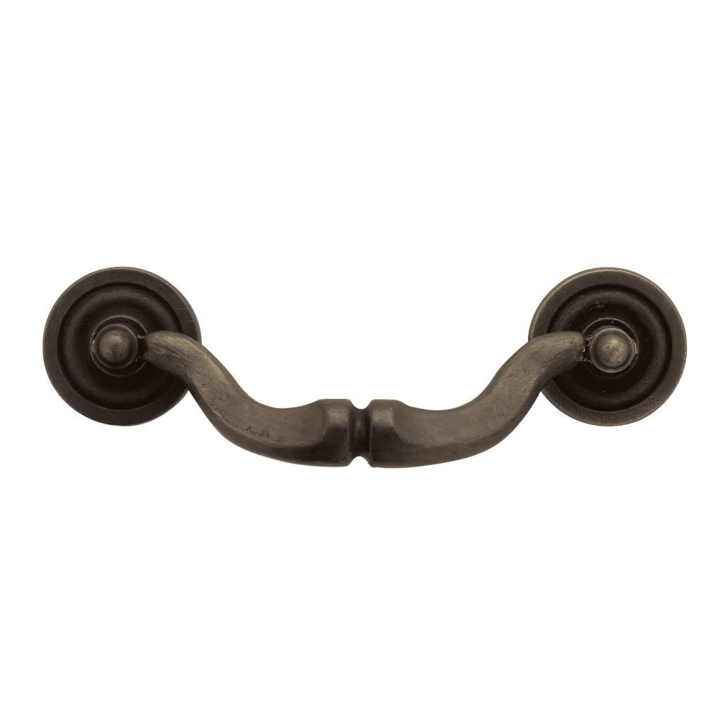 Centers 3 1/2" ( 89mm ) Ringed Rigid Pull in Distressed Oil Rubbed Bronze