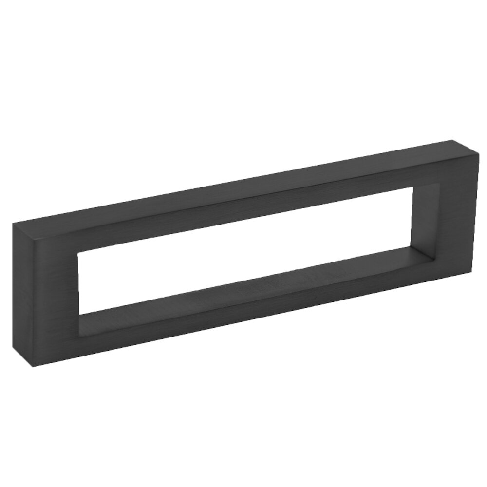 5 13/16" Centers Open Rectangle Pull in Satin Black PVD