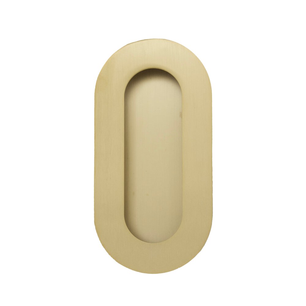 4" Oval Recessed Pull in Satin Brass