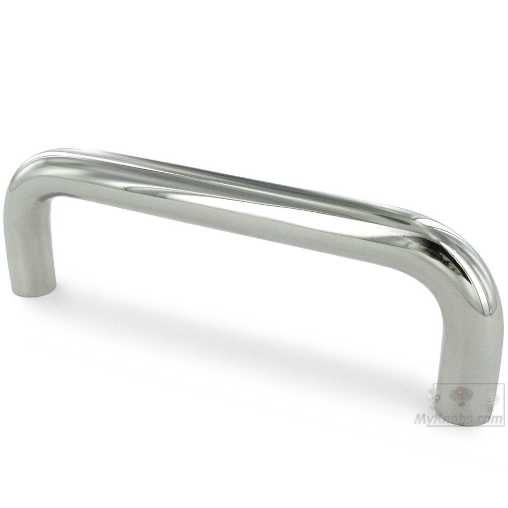 3 7/8" Centers Rounded Wire Pull in Polished Stainless Steel