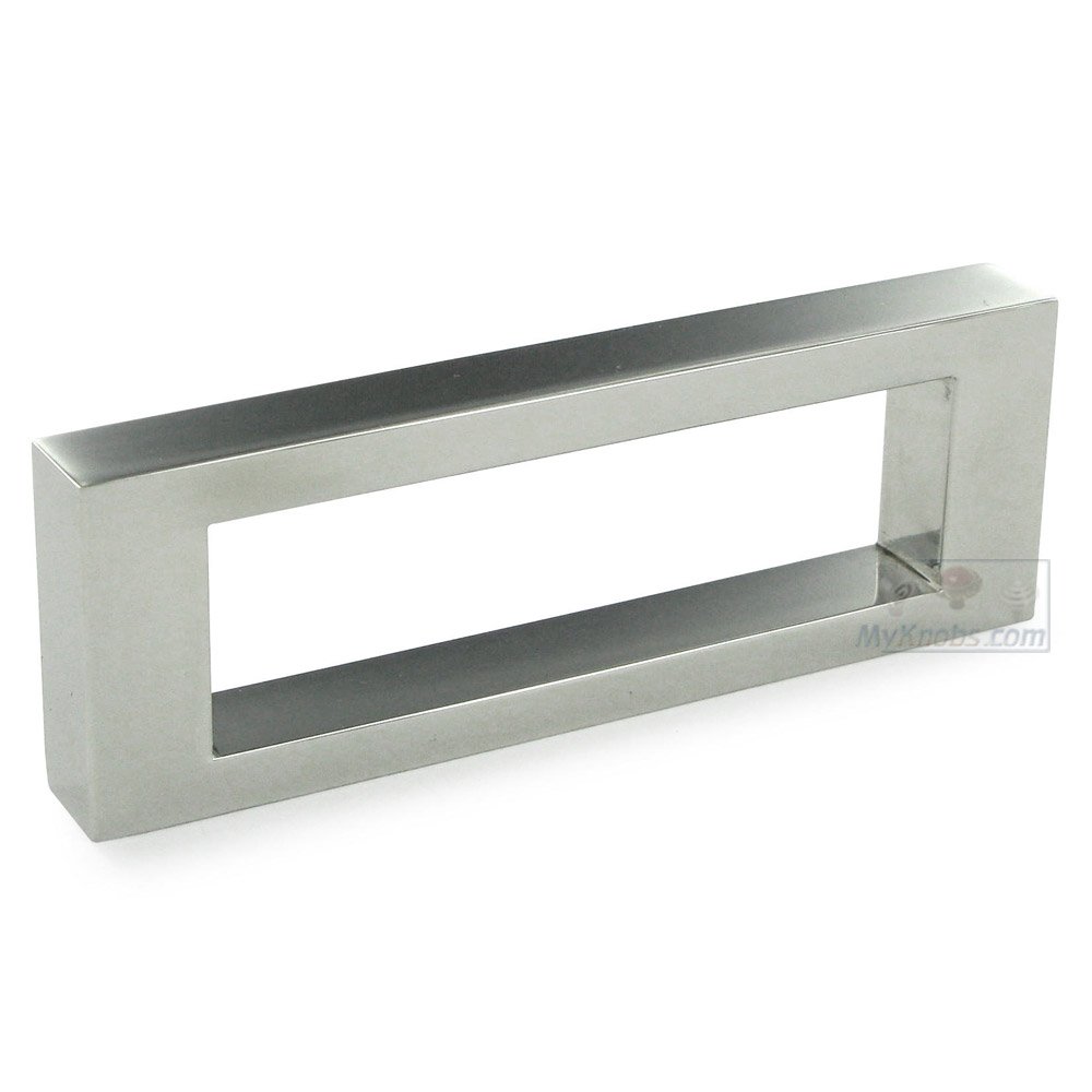 3 3/8" Centers Open Rectangle Pull in Polished Stainless Steel