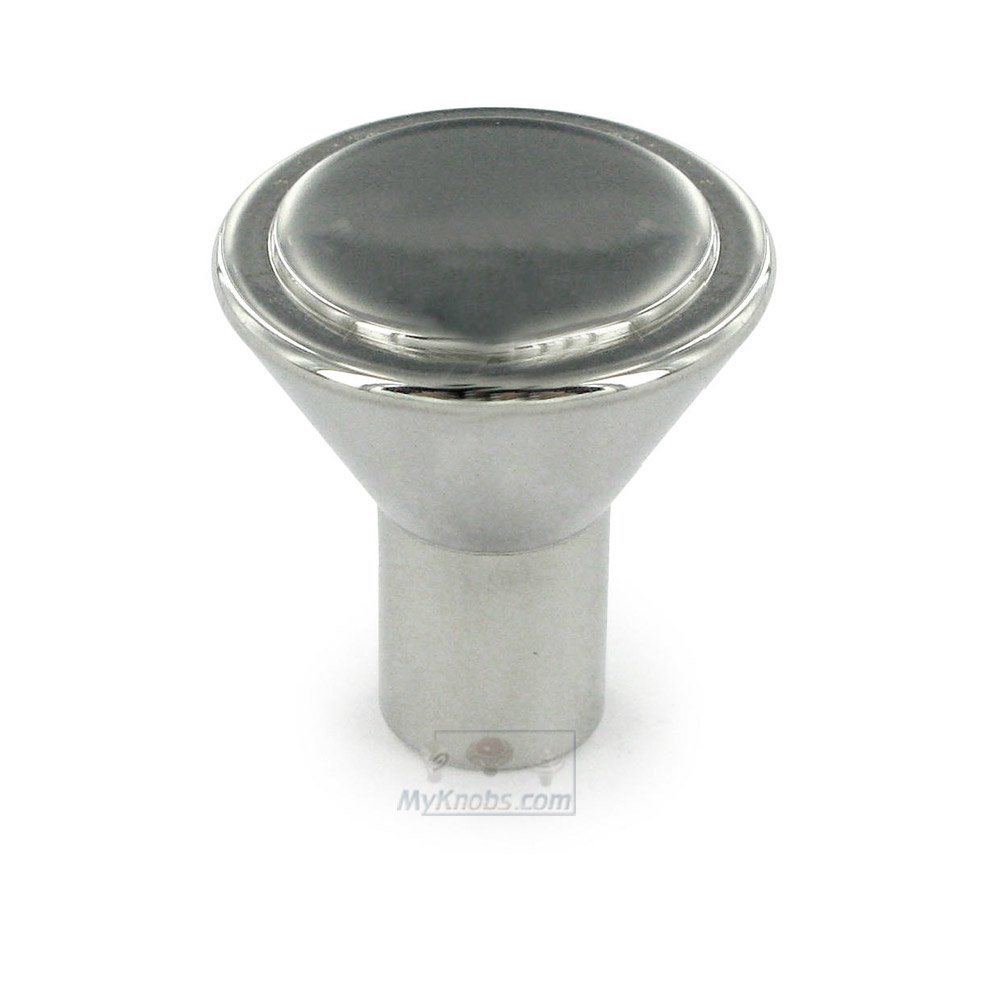 7/8" Diameter Fluted Rimmed Knob in Polished Stainless Steel