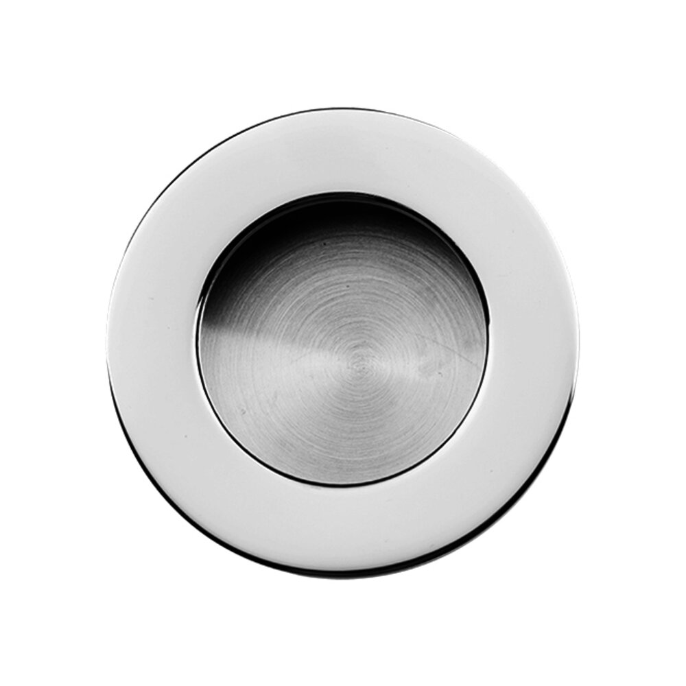 2" Diameter Recessed Pull in Polished Stainless Steel