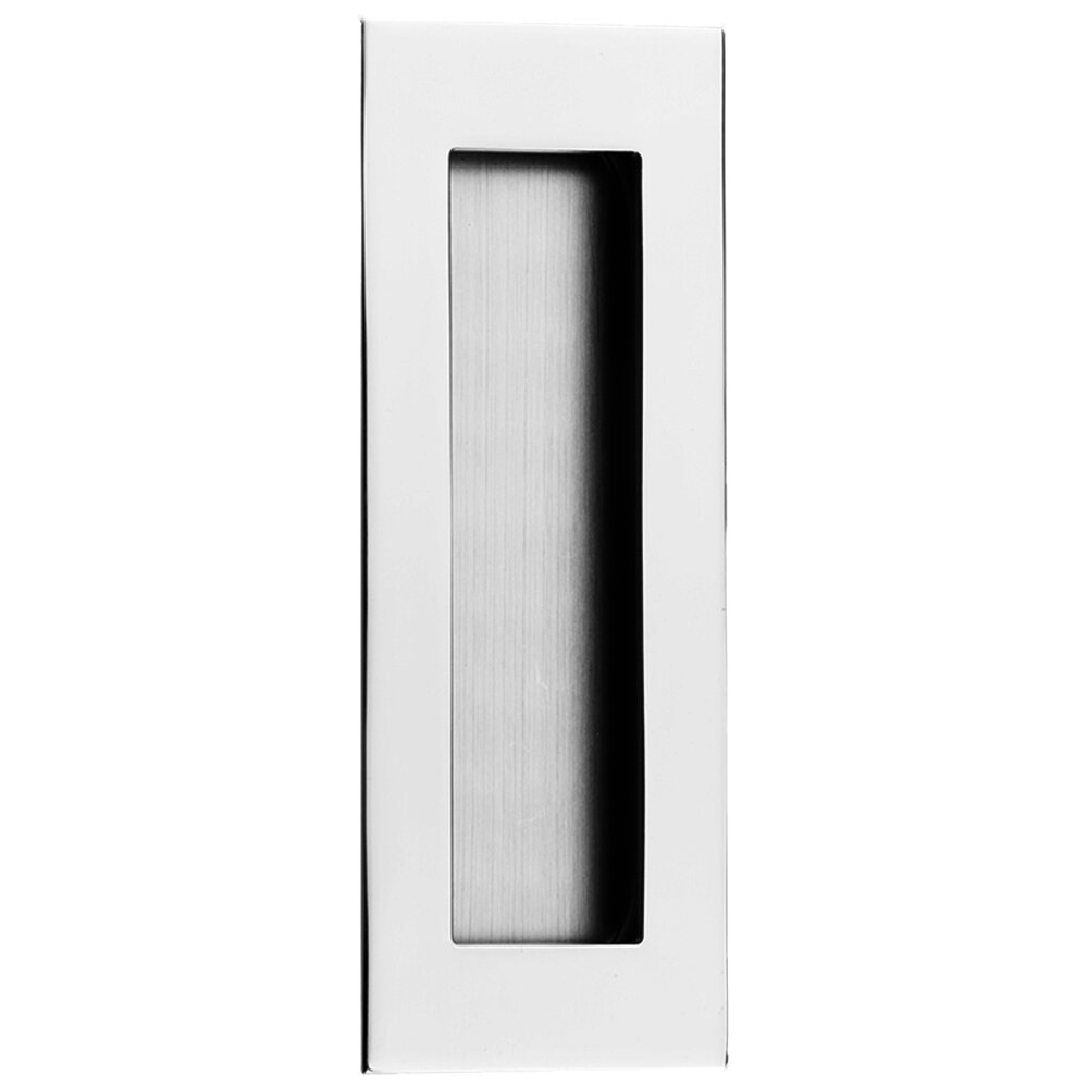 5 7/8" Rectangular with Rectangle Cut-Out Recessed Pull in Polished Stainless Steel