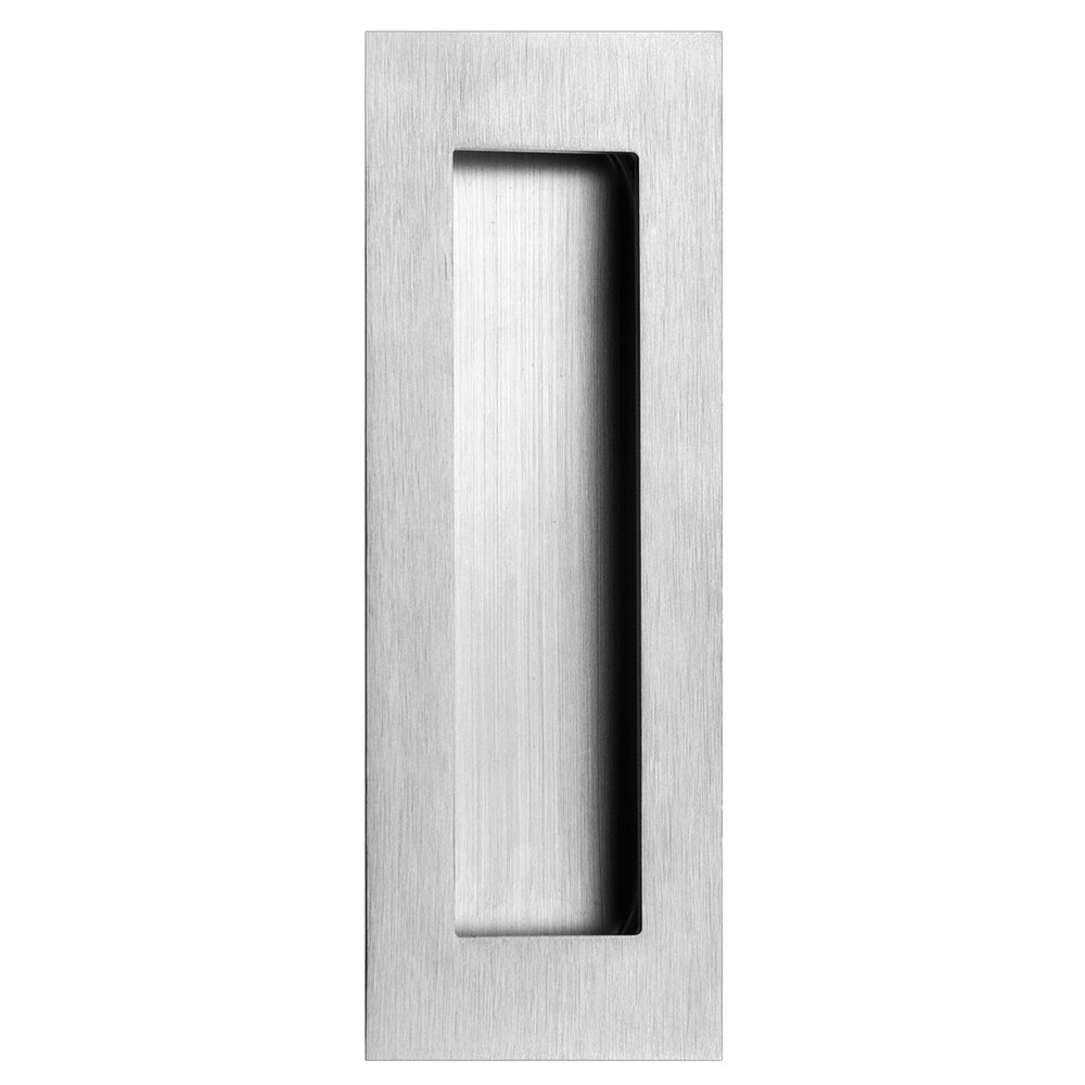 5 7/8" Rectangular with Rectangle Cut-Out Recessed Pull in Satin Stainless Steel