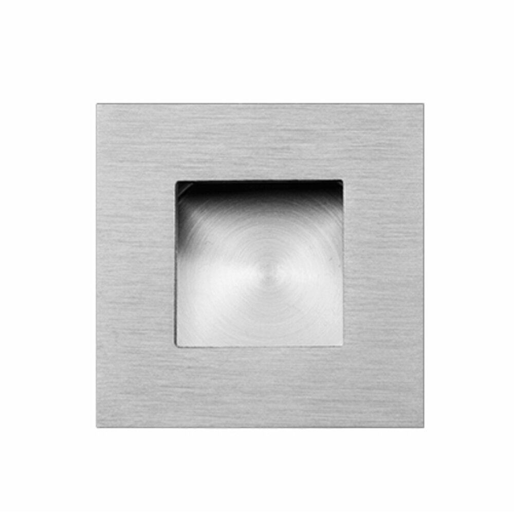 2" Square Recessed Pull in Satin Stainless Steel