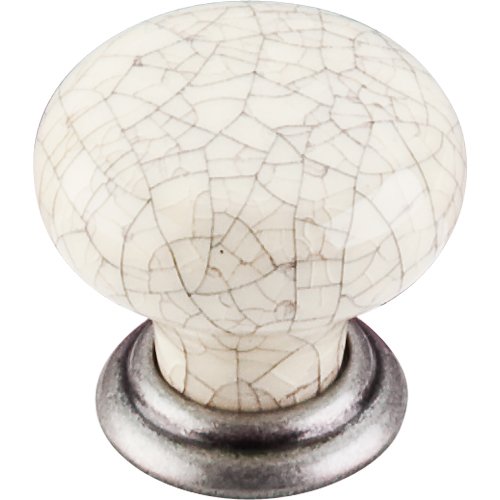 Chateau Large Knob 1 3/8" in Pewter Antique & Bone Crackle