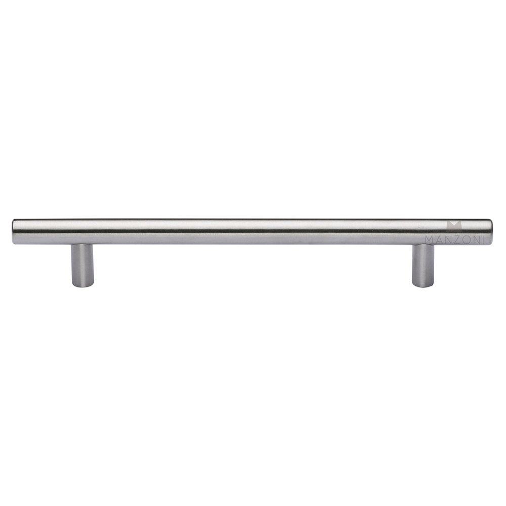 6" Centers Modern Round Bar Pull in Satin Stainless