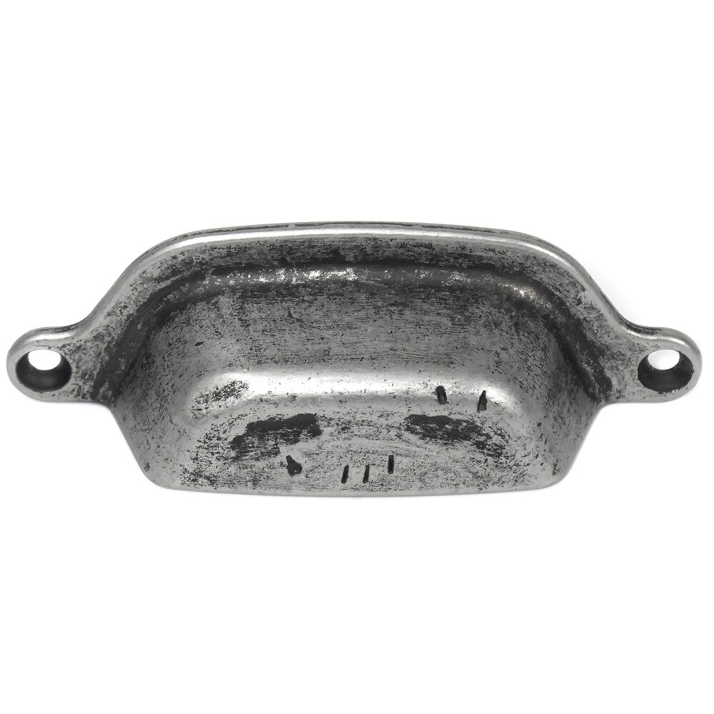 3" Centers Front Mount Cup Pull in Distressed Pewter