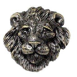 Big 5 Lion Knob in Antique Brass