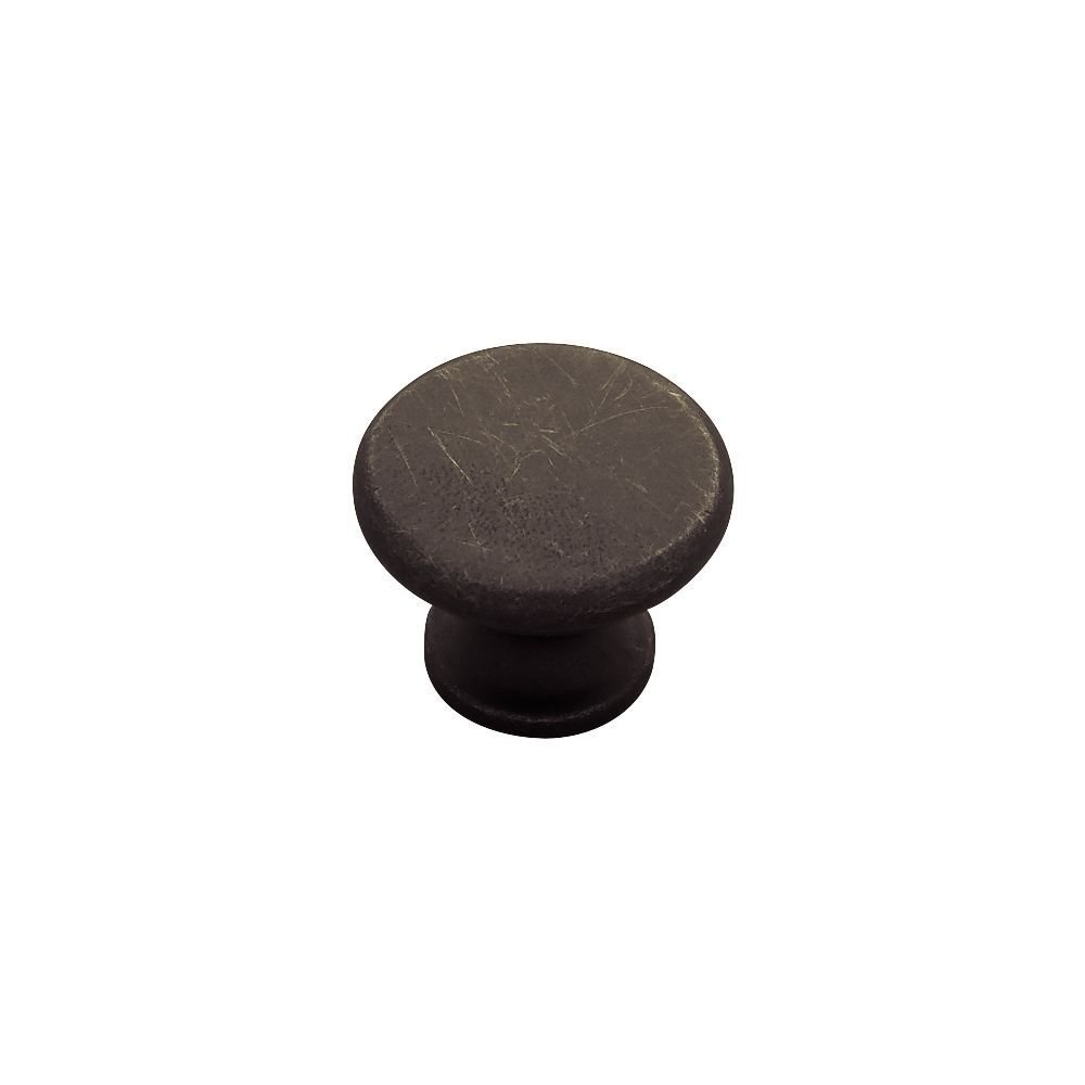 Flat Top Knob in Distressed Oil Rubbed Bronze